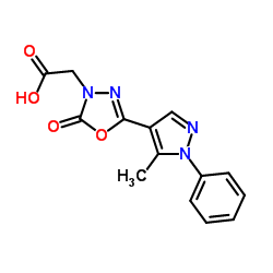 [5-(5-Methyl-1-phenyl-1H-pyrazol-4-yl)-2-oxo-1,3,4-oxadiazol-3(2H)-yl]acetic acid结构式