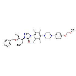 2-[(2S,3S)-2-(Benzyloxy)-3-pentanyl]-4-[4-{4-[4-(methoxymethoxy)phenyl]-1-piperazinyl}(2H4)phenyl]-2,4-dihydro-3H-1,2,4-triazol-3-one结构式