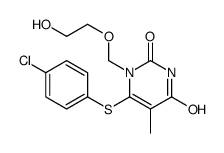 6-(4-chlorophenyl)sulfanyl-1-(2-hydroxyethoxymethyl)-5-methylpyrimidine-2,4-dione结构式