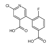 5-(5-carboxy-2-fluorophenyl)-2-chloropyridine-4-carboxylic acid Structure