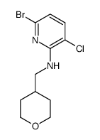 6-bromo-3-chloro-N-((tetrahydro-2H-pyran-4-yl)methyl)pyridin-2-amine Structure