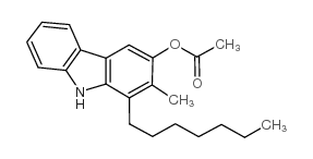 1-Heptyl-2-methyl-9H-carbazol-3-ol acetate (ester)结构式