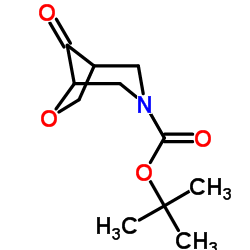 2-Methyl-2-propanyl 8-oxo-6-oxa-3-azabicyclo[3.2.1]octane-3-carboxylate structure