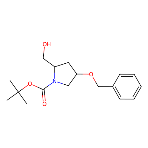 tert-butyl (2R,4S)-4-benzyloxy-2-(hydroxymethyl)pyrrolidine-1-carboxylate结构式