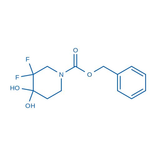 Benzyl 3,3-difluoro-4,4-dihydroxypiperidine-1-carboxylate picture