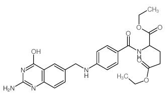 L-Glutamic acid,N-[4-[[(2-amino-1,4-dihydro-4-oxo-6-quinazolinyl)methyl]amino]benzoyl]-,diethyl ester (9CI)结构式