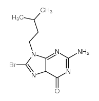 2-氨基-8-溴-9-异戊基-5H-嘌呤-6(9H)-酮结构式