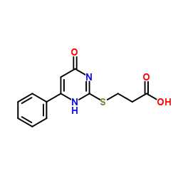 3-(4-OXO-6-PHENYL-1,4-DIHYDRO-PYRIMIDIN-2-YLSULFANYL)-PROPIONIC ACID Structure