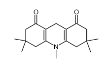 3,3,6,6,9-pentamethyl-1,2,3,4,5,6,7,8,9,10-decahydroacridine-1,8-dione结构式