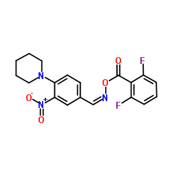 (2,6-Difluorophenyl)({(Z)-[3-nitro-4-(1-piperidinyl)benzylidene]amino}oxy)methanone结构式