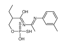 2-[[hydroxy(sulfanyl)phosphinothioyl]oxymethyl]-N-[1-(3-methylanilino)ethylidene]butanamide Structure