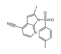 2-iodo-1-(4-methylphenyl)sulfonylpyrrolo[2,3-b]pyridine-4-carbonitrile Structure