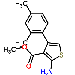 2-AMINO-4-(2,4-DIMETHYLPHENYL)THIOPHENE-3-CARBOXYLICACIDMETHYLESTER Structure