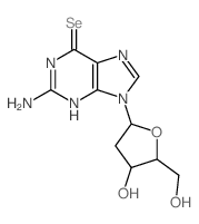 5-(2-amino-6-$l^{1}-selanylpurin-9-yl)-2-(hydroxymethyl)oxolan-3-ol Structure