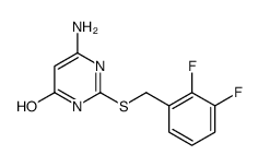 6-氨基-2-[[(2,3-二氟苯基)甲基]硫代]-4-嘧啶醇结构式