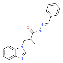 (E)-3-(1H-benzo[d]imidazol-1-yl)-N-benzylidene-2-methylpropanehydrazide结构式