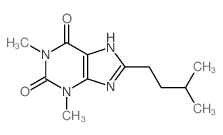 1,3-dimethyl-8-(3-methylbutyl)-7H-purine-2,6-dione结构式