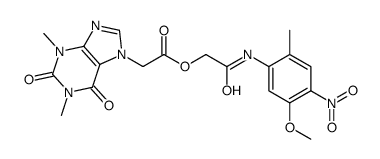 [2-(5-methoxy-2-methyl-4-nitroanilino)-2-oxoethyl] 2-(1,3-dimethyl-2,6-dioxopurin-7-yl)acetate结构式