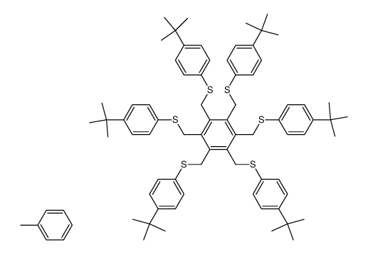 1,2,3,4,5,6-Hexakis-(4-tert-butyl-phenylsulfanylmethyl)-benzene; compound with toluene Structure