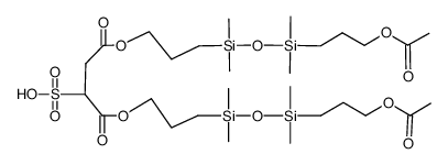 2-Sulfo-succinic acid bis-{3-[3-(3-acetoxy-propyl)-1,1,3,3-tetramethyl-disiloxanyl]-propyl} ester Structure