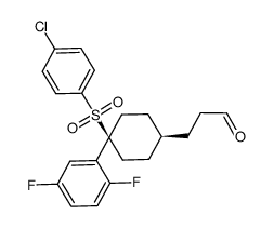 cis-1-[4-[(4-chlorophenyl)sulfonyl]-4-(2,5-difluorophenyl)cyclohexyl]-3-propanal结构式