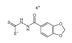 N'-(benzo[1,3]dioxole-5-carbonyl)-hydrazinecarbodithioic acid, potassium salt Structure