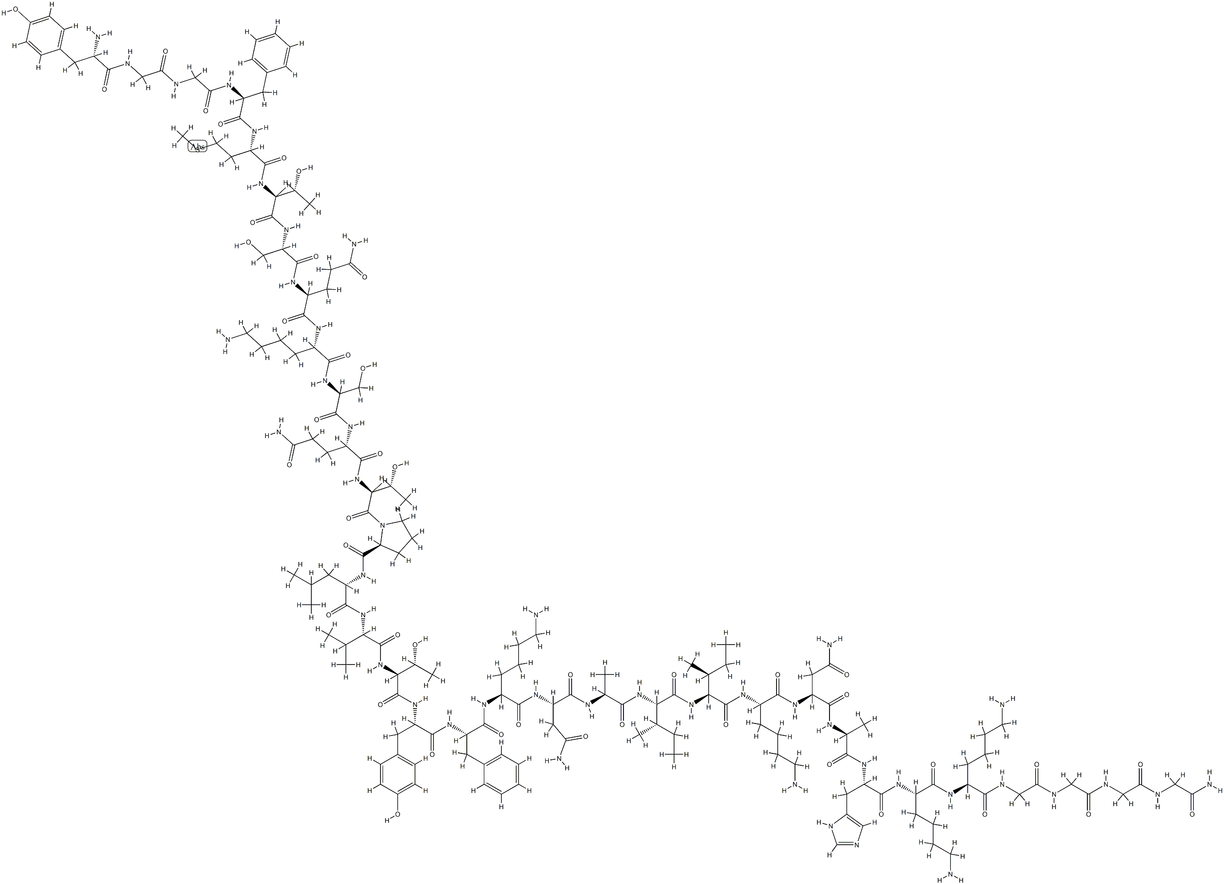 beta-endorphin, Gln(8),Gly(31)-Gly-Gly-NH2-结构式