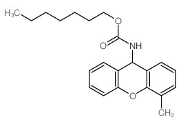 heptyl N-(4-methyl-9H-xanthen-9-yl)carbamate Structure