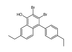 2,3-dibromo-7-ethyl-4-(4-ethylphenyl)naphthalen-1-ol结构式