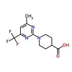 1-(4-METHYL-6-TRIFLUOROMETHYL-PYRIMIDIN-2-YL)-PIPERIDINE-4-CARBOXYLIC ACID structure