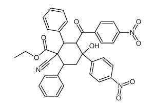 ethyl 1-cyano-4-hydroxy-3-(4-nitrobenzoyl)-4-(4-nitrophenyl)-2,6-diphenylcyclohexane-1-carboxylate结构式