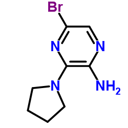 5-Brom-3-(1-pyrrolidinyl)-2-pyrazinamin structure