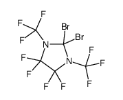 2,2-dibromo-4,4,5,5-tetrafluoro-1,3-bis(trifluoromethyl)imidazolidine结构式