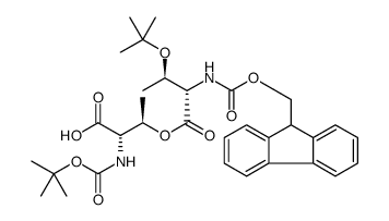 5,10-Dioxa-2,8-diazaundecanoic acid, 3-carboxy-7-[(1R)-1-(1,1-dimethylethoxy)ethyl]-11-(9H-fluoren-9-yl)-4-methyl-6,9-dioxo-, 1-(1,1-dimethylethyl) ester, (4R)结构式