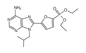 6-amino-9-isobutyl-8-[2-(5-diethylphosphono)furanyl]adenine结构式