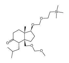 (1S,3aS,4S,7aS)-tetrahydro-4-isobutyl-3a-(methoxymethoxy)-7a-methyl-1-((2-(trimethylsilyl)ethoxy)methoxy)-5(4H)-indanone Structure