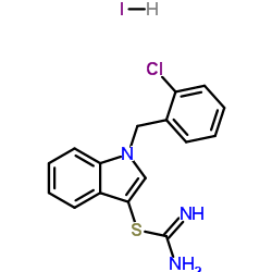 1-(2-Chlorobenzyl)-1H-indol-3-yl carbamimidothioate hydroiodide (1:1)结构式