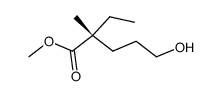 methyl (2R)-2-ethyl-2-methyl-5-hydroxypentanoate结构式