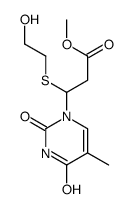 methyl 3-(2-hydroxyethylsulfanyl)-3-(5-methyl-2,4-dioxopyrimidin-1-yl)propanoate Structure