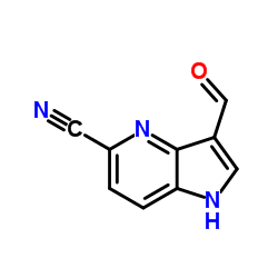 3-甲酰基-1H-吡咯并[3,2-b]吡啶-5-甲腈结构式
