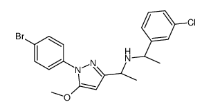 (1R)-N-[(1R)-1-[1-(4-bromophenyl)-5-methoxypyrazol-3-yl]ethyl]-1-(3-chlorophenyl)ethanamine Structure