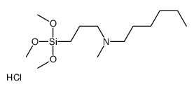 N-methyl-N-(3-trimethoxysilylpropyl)hexan-1-amine,hydrochloride结构式