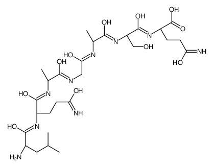 (2S)-5-amino-2-[[(2S)-2-[[(2S)-2-[[2-[[(2S)-2-[[(2S)-5-amino-2-[[(2S)-2-amino-4-methylpentanoyl]amino]-5-oxopentanoyl]amino]propanoyl]amino]acetyl]amino]propanoyl]amino]-3-hydroxypropanoyl]amino]-5-oxopentanoic acid结构式