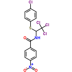 4-Nitro-N-{2,2,2-trichloro-1-[(4-chlorophenyl)sulfanyl]ethyl}benzamide structure