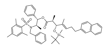 (1'S,2'R,2S,3R,4E)-2'-(N-benzyl-N-mesitylenesulfonyl)amino-1'-phenyl-1'-propyl 3-tert-butyldimethylsilyloxy-2,4-dimethyl-7-(2''-naphthyl)-4-heptenoate结构式