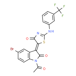 1-acetyl-5-bromo-3-(4-oxo-2-[3-(trifluoromethyl)anilino]-1,3-thiazol-5(4H)-ylidene)-1,3-dihydro-2H-indol-2-one picture