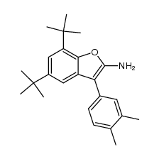 5,7-di-tert-butyl-3-(3,4-dimethylphenyl)benzofuran-2-ylamine Structure