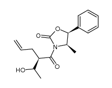(4R,5S)-3[(2R)-2-((1R*)-1-hydroxyethyl)-1-oxo-4-pentenyl]-4-methyl-5-phenyl-2-oxazolidinone结构式