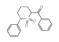 Methanone,phenyl(tetrahydro-1,1-dioxido-2-phenyl-2H-1,2-thiazin-6-yl)- Structure