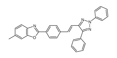 2-{4-[2-(2,5-diphenyl-2H-[1,2,3]triazol-4-yl)-vinyl]-phenyl}-6-methyl-benzooxazole结构式